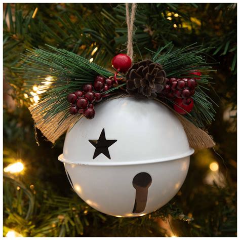 White Star Pinecone Jingle Bell Ornaments Hobby Lobby