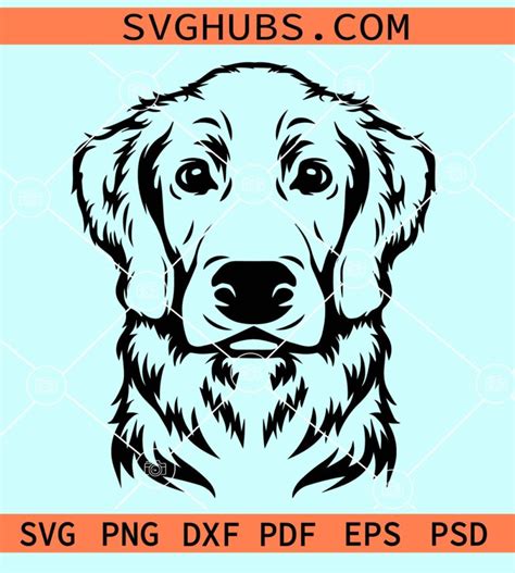 Golden Retriever Clip Art Svg Dog Svg Golden Retriever Face Svg