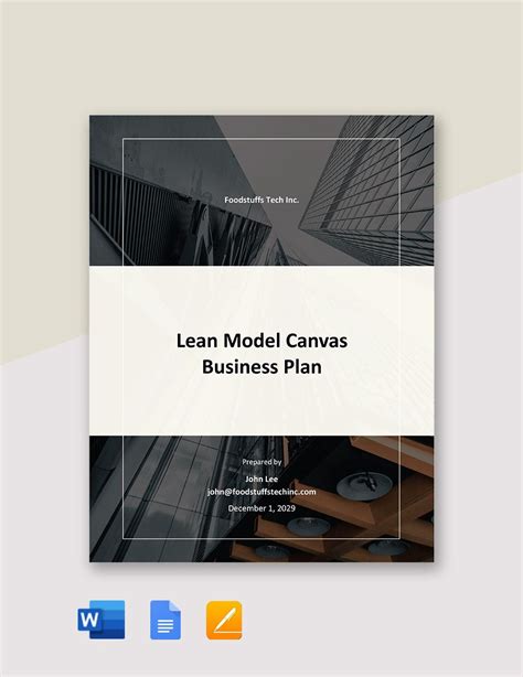 Lean Model Business Plan Template - Download in Word, Google Docs ...