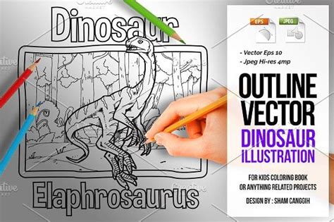 Dinosaur Art Line - Elaphrosaurus | Dinosaur art, Dinosaur illustration, Coloring contest