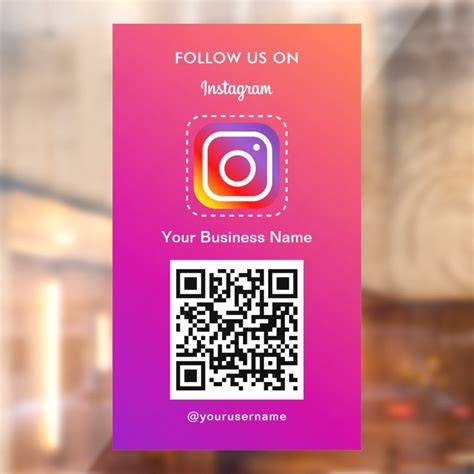 Professional Instagram Logo Follow Me Qr Code Window Cling Zazzle In 2024 Instagram Logo Qr