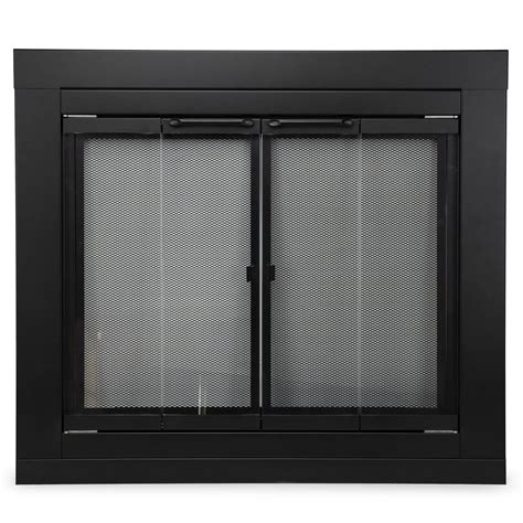 Stanbroil Fireplace Glass Bi-fold Style Door, Black Finish, Medium