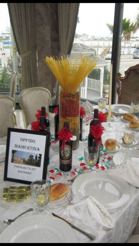 Italian Themed Pasta Centerpiece Italian Dinner Party