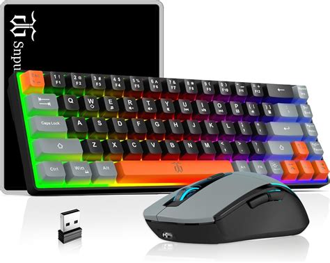 60 Wireless Gaming Keyboard And Mouse Comborainbow Backlit Rechargeable 2000mah Batterymini