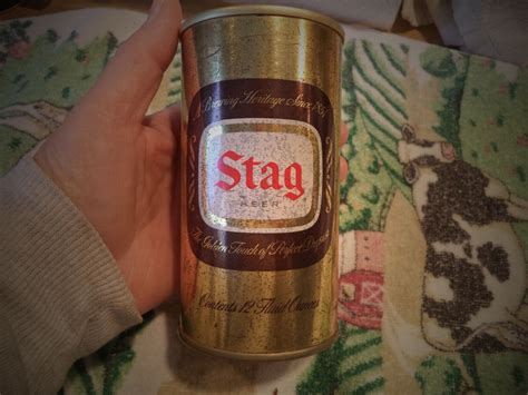 Stag Beer 12 Oz Steel Straight Edge Steel Beer Can Carling Brewing