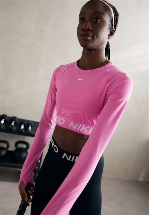 Nike Performance Pro 365 Crop Langarmshirt Playful Pink White Pink