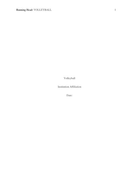 SOLUTION: History Of Volleyball - Studypool