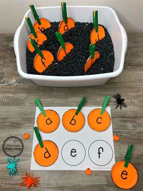 Pumpkin Sensory Bin Planning Playtime Halloween Preschool Pumpkin