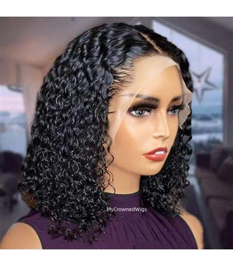 Skin Melt Curly Bob Hd Lace Front Wigs Hd My Crowned Wigs