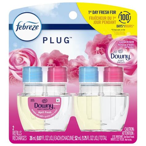 Febreze Odor Fighting PLUG Air Freshener Refill Downy April Fresh 2