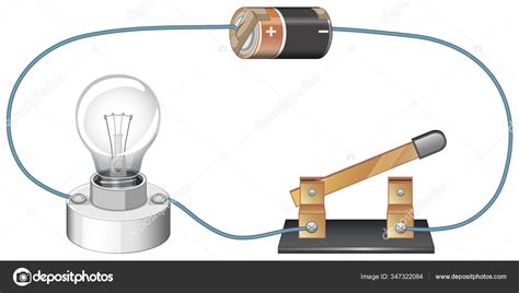 Diagramme Montrant Circuit Électrique Avec Batterie Ampoule