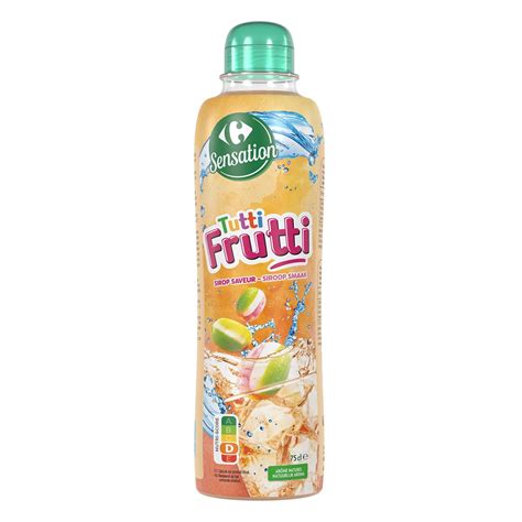 Sirop saveur Tutti Frutti CARREFOUR SENSATION La bouteille de 75cL à