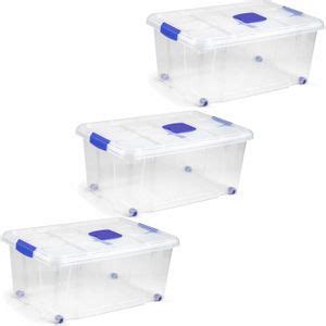 5x Opslagbakjes Organizers Met Deksel 1 Liter 16 Cm Transparant