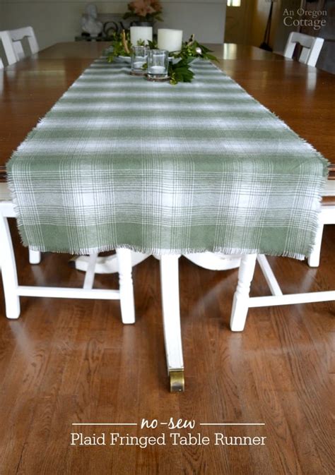 How To Make An Easy No Sew Fringed Table Runner An Oregon Cottage