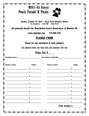 Fillable Online Mgawpa 2014 Pooch Parade Registration Form Pdf