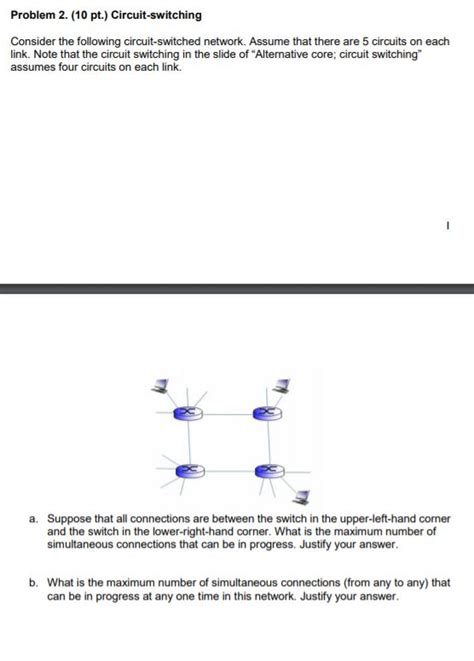 Solved Consider The Following Circuit Switched Network Assume That