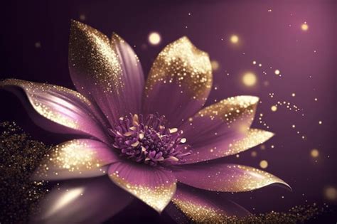 Premium AI Image Flower Glitter Background