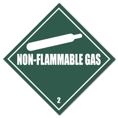 HAZMAT Class 2 Non-Flammable Gas Stickers