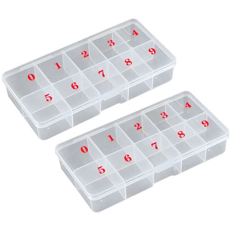 Caja de almacenamiento transparente de puntas de uñas postizas