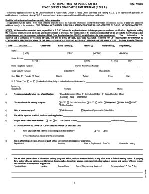 Application For Certification Utah Department Of Public Safety