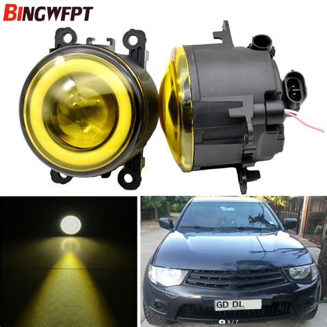 2pcs Car Accessories LED Front Fog Light Angel Eye For Mitsubishi