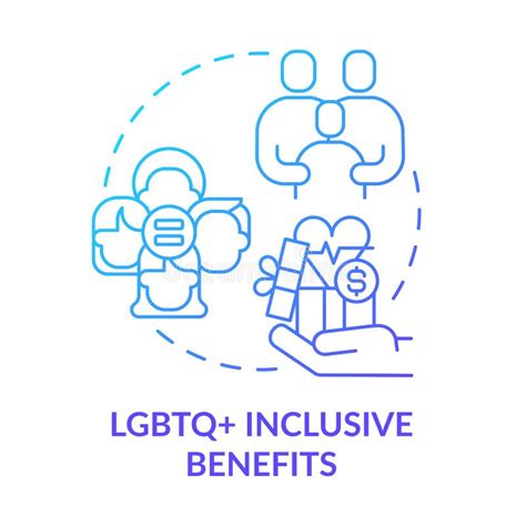 Lgbtq Inclusive Benefits Blue Gradient Concept Icon Stock Illustration