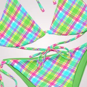 String Bikini Swimsuit Woman Bathing Suit Piece Swim Set Colorful