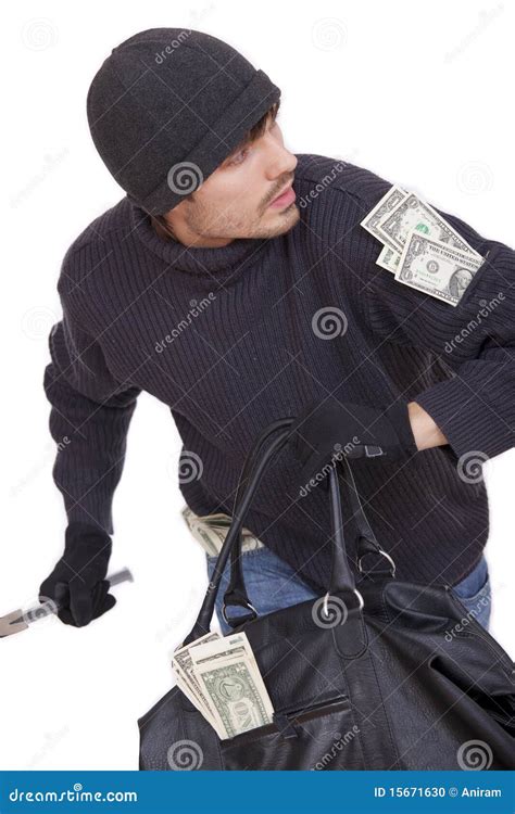 bank robber running  money stock photo image  burglar stealing