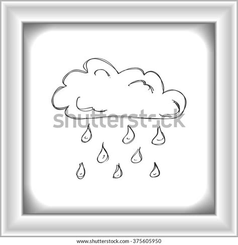 Simple Hand Drawn Doodle Cloud Rain Stock Vector Royalty Free