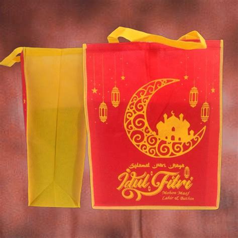 Jual TAS PARCEL LEBARAN ISI 6 PCS JAHIT TEBAL TAS IDUL FITRI TALI