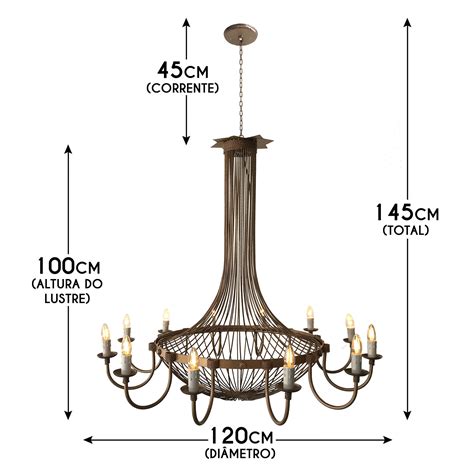 Lustre Grande Dourado Bocais