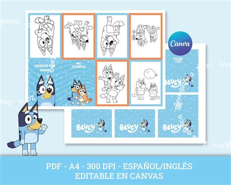 Librito Para Colorear Bluey Cumplea Os De Bluey Regalo Para Invitados