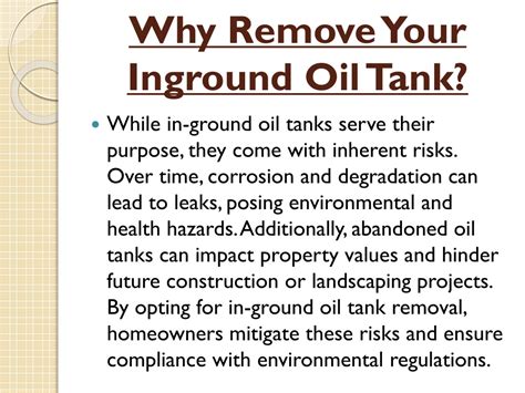 Ppt The Essentials Of Inground Oil Tank Removal A Oil Tank Removal