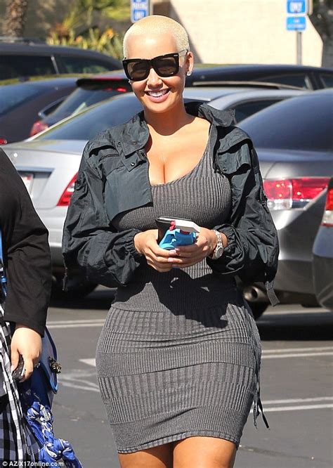 Amber Rose Showcases Her Curves In Skintight Mini Dress During Shopping Trip Daily Mail Online