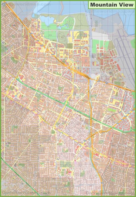 Large detailed map of Mountain View - Ontheworldmap.com