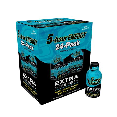 5 Hour Energy Shot Extra Strength Blue Raspberry 193 Oz Ea 24 Pk Es