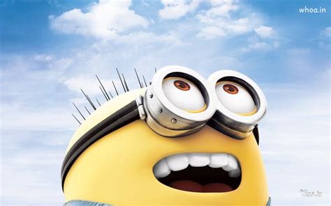 Minions Funny Face Closeup HD Desktop Wallpaper