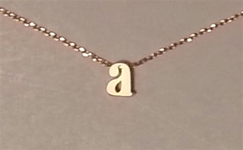 Gold Initial Necklace 1 Lowercase Letter Personalized