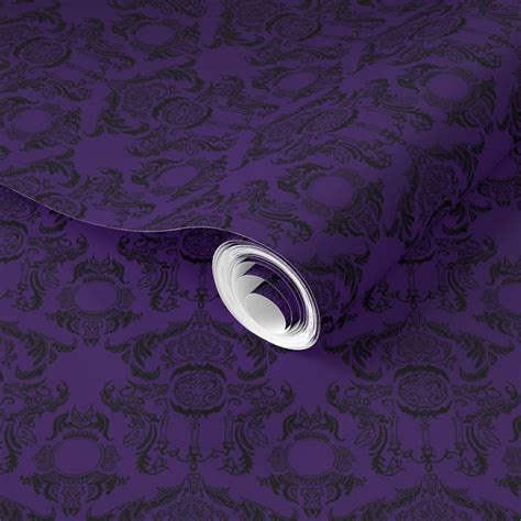 Haunted Mansion Inspired Wallpaper Wallpaper | Spoonflower | Purple ...