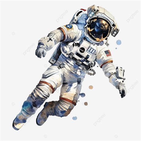 Watercolor Astronaut Doing Adventures In Outer Space Astronaut Outer