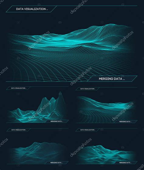 Abstract Vector Wireframe Landscape Background Cyberspace Grid D