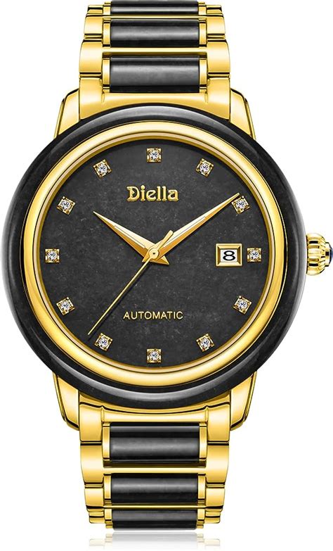 のキャンセ Diella Mens Automatic Watches With Black Leather Band