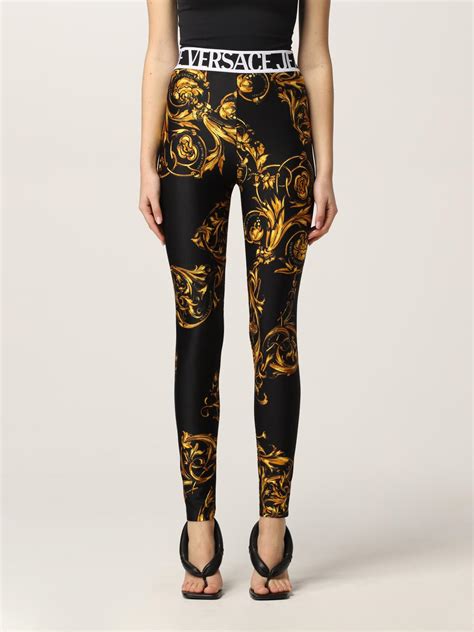 Versace Jeans Couture Leggings With Regalia Baroque Print Black