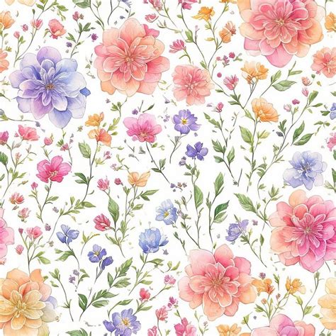 Premium Photo Watercolor Flower Patterns