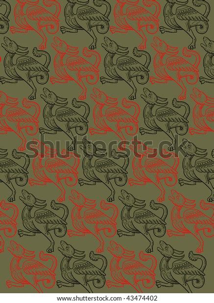 Dragon Pattern Background Stock Illustration 43474402 | Shutterstock