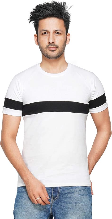 Buy Men S Round Neck Half Sleeve T Shirt Regular Fit Cotton White