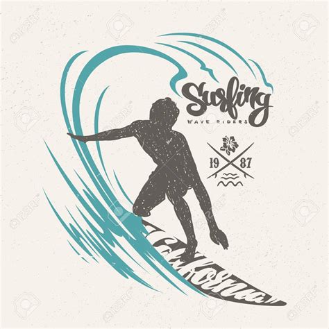 Surfer And Big Wave T Shirt Design Royalty Free Cliparts Vectors