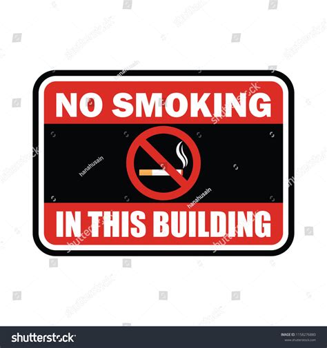 No Smoking Area Signboard Label Vector Stock Vector (Royalty Free ...