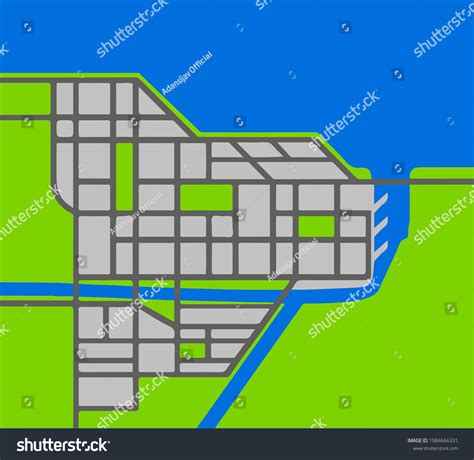 Fake City Map Illustration City Planning Stock Vector (Royalty Free ...