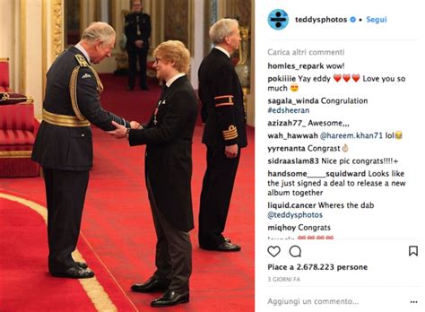 Ed Sheeran E Gli Altri Cantanti Che Hanno Ricevuto L Onorificienza A